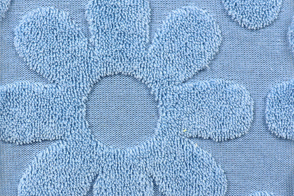 Frottee-Jacquard - Blümchen - Hellblau