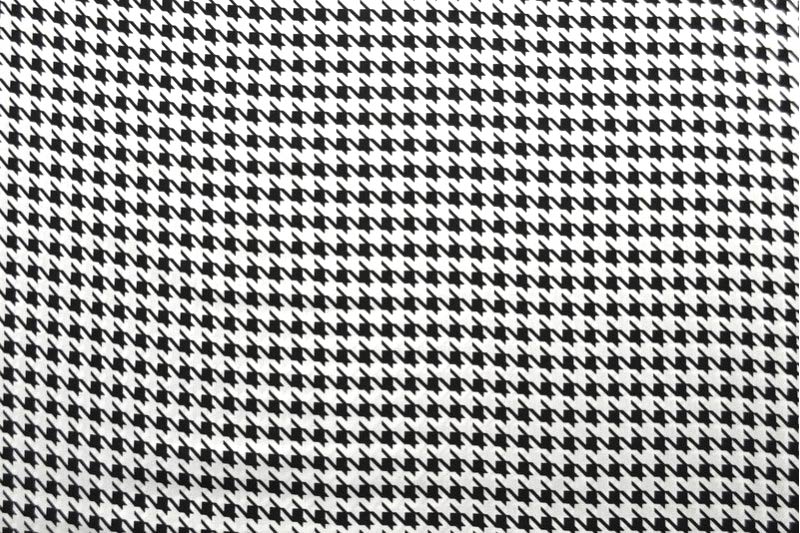 Viskosestoff - Hahnentritt - Schwarz/Weiß