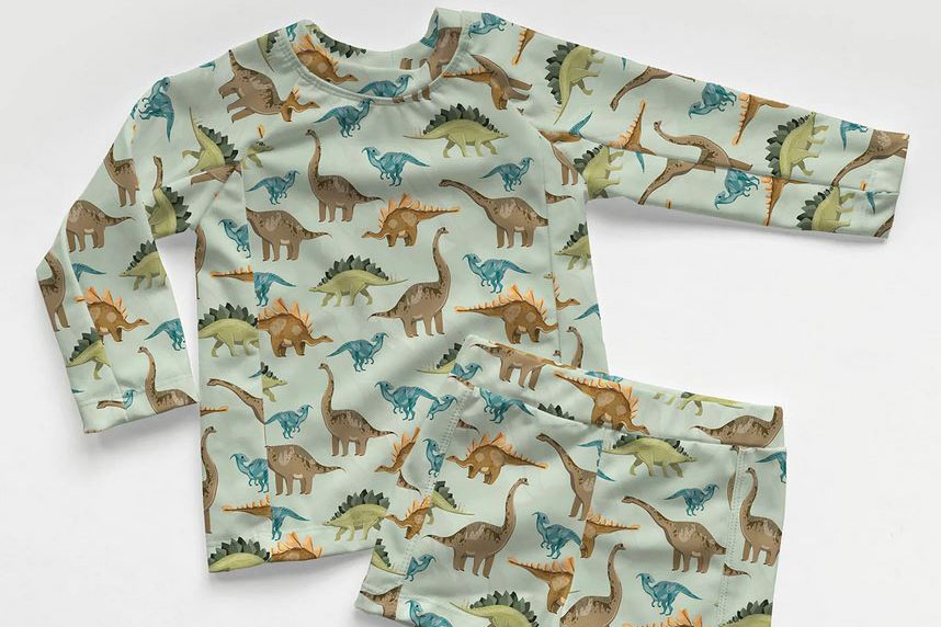 Badeanzugstoff Recycling - Dinos