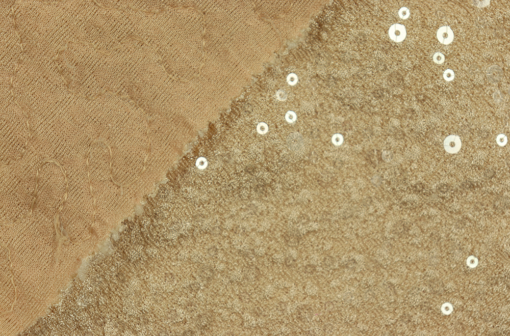 Pailletten-Jersey - Apricot Chic