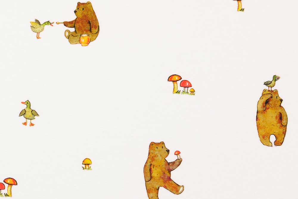 Baumwolljersey Digital - Bär und Ente
