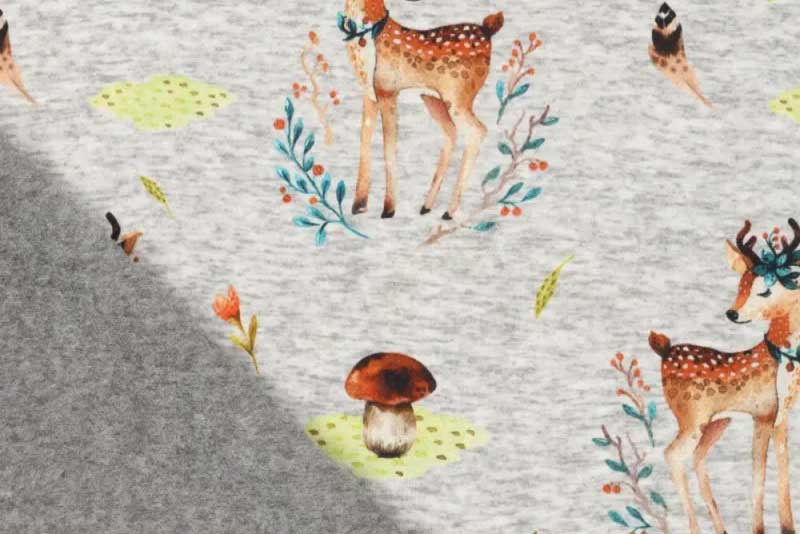 Alpenfleece - Rehe und Blumen