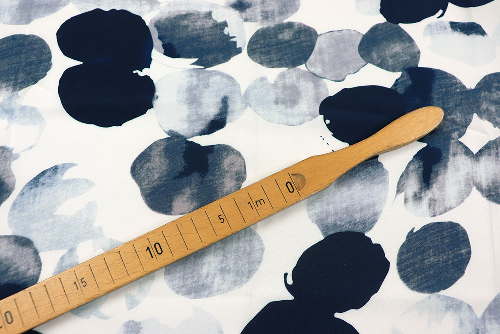 Viskosestoff - Indigo Petals