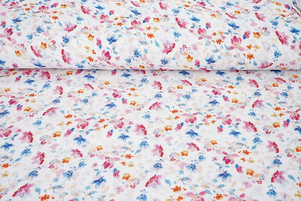 Musselin - Aqua Leaves