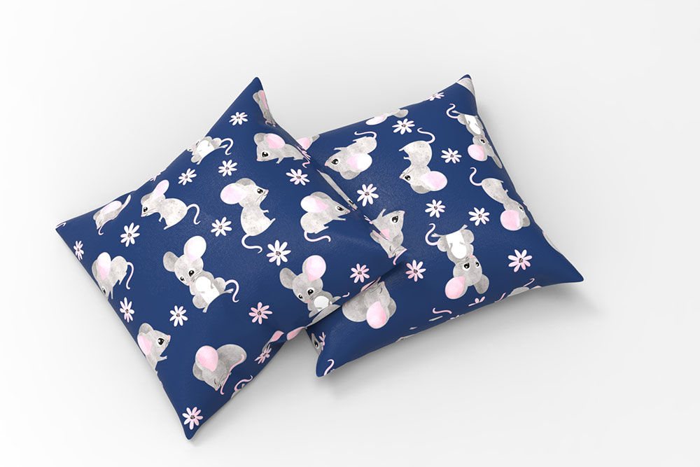 Blackout perm. schwer entflammbar - Blümchen-Maus