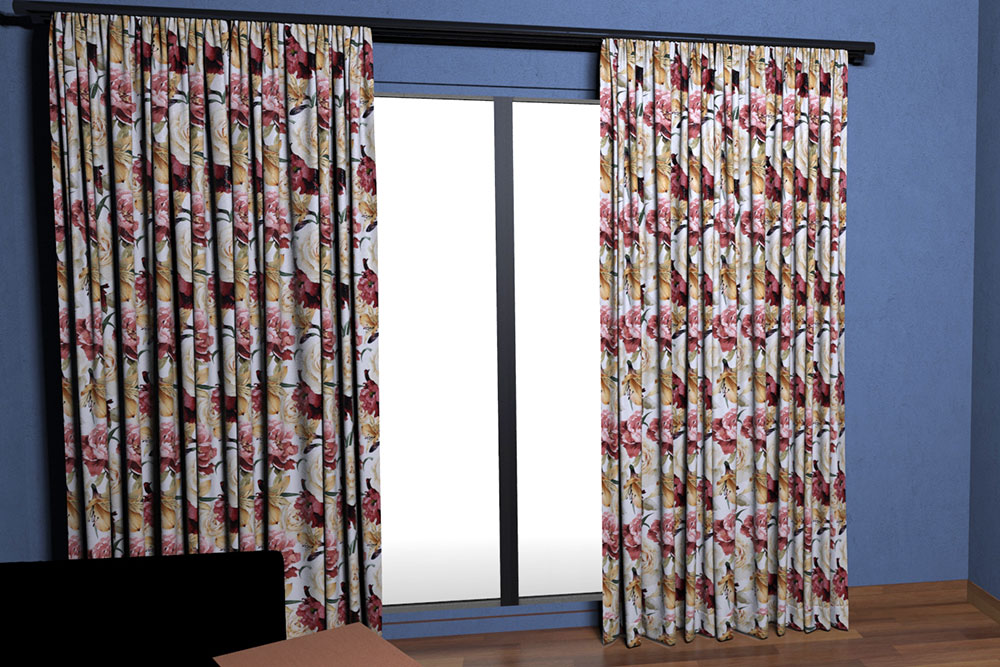 Blackout perm. schwer entflammbar - Rosen-Sommer