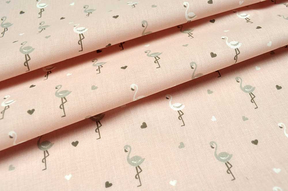 Bettwäsche-Stoff - Flamingos - 290 cm