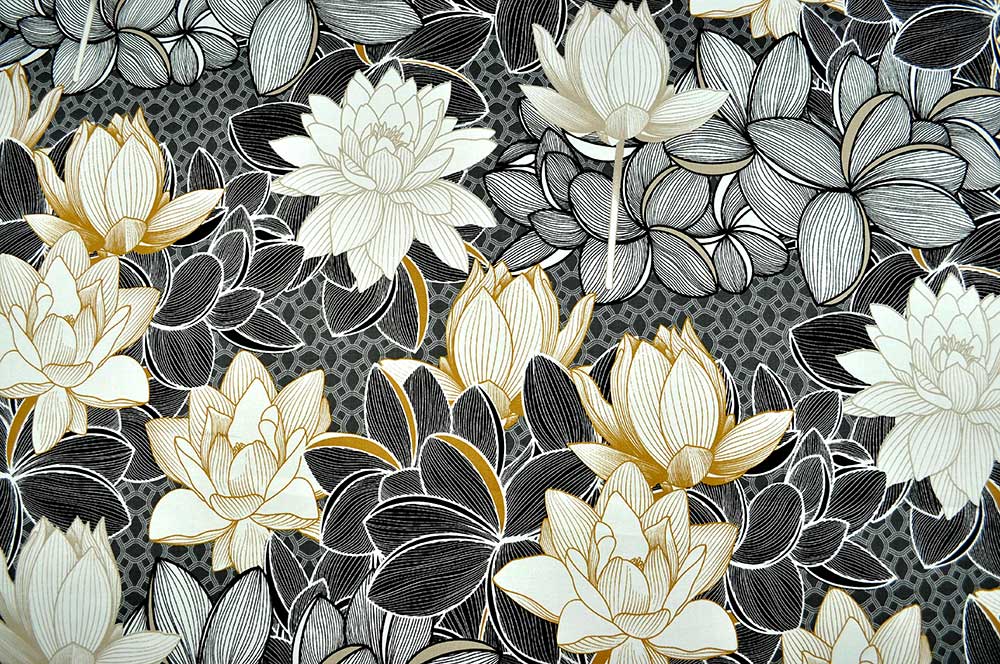 Baumwollsatin - Lotus Black