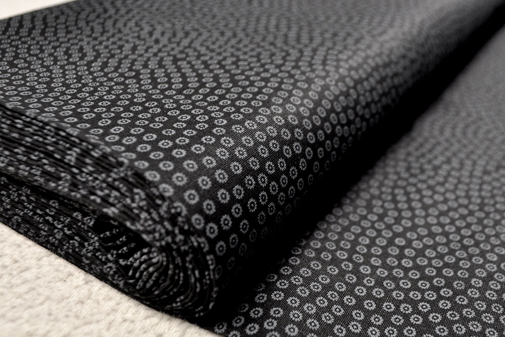 Baumwollstoff - Fleurette - Schwarz
