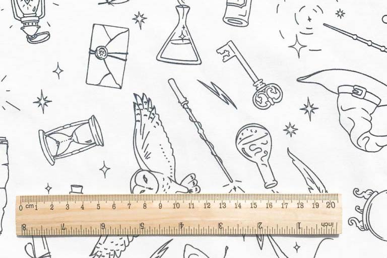 Ausmalstoff Baumwolle - Zauberei