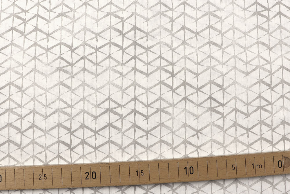 Bettwäsche-Stoff - Geo White - 295 cm