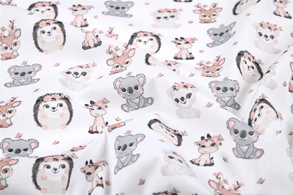 Baumwollstoff - Igel und Koala