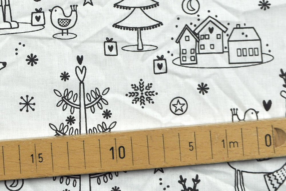 Ausmalstoff Baumwolle - Winterwonderland