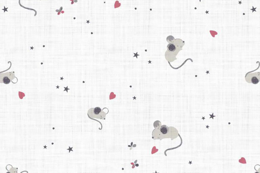 Baumwollstoff - Verliebte Mäuse