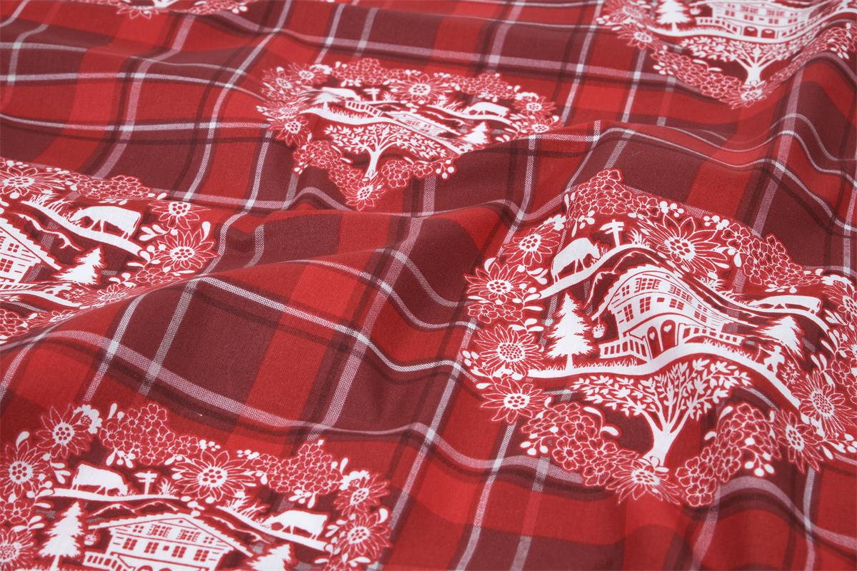 Baumwollstoff - Landhaus-Hütte