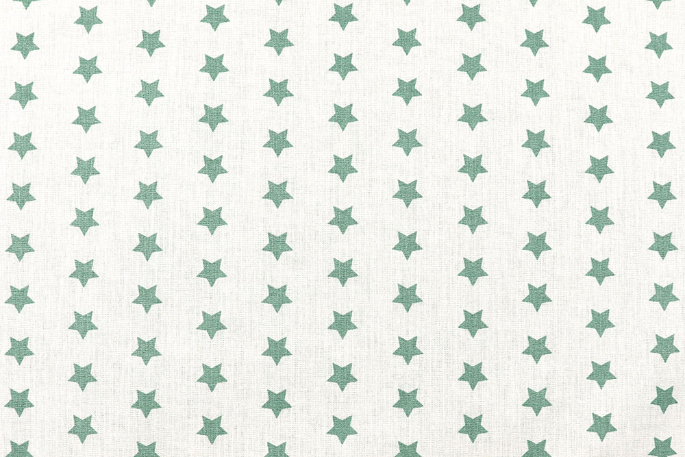 Baumwollstoff - Sterne - 295 cm - Weiß/Mint