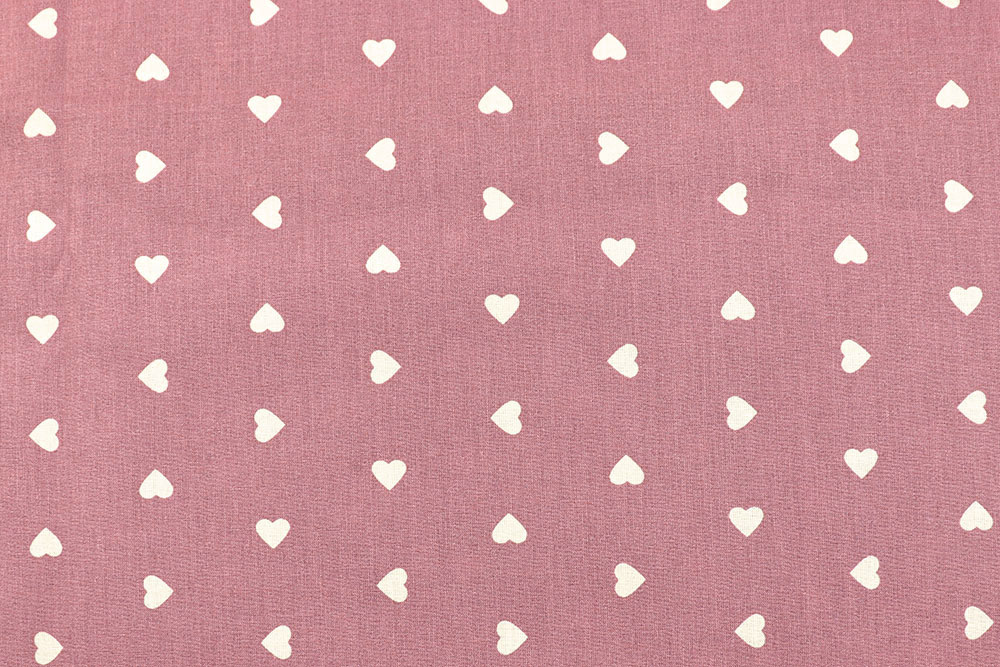 Baumwollstoff - Herzen - 295 cm - Dusty Pink