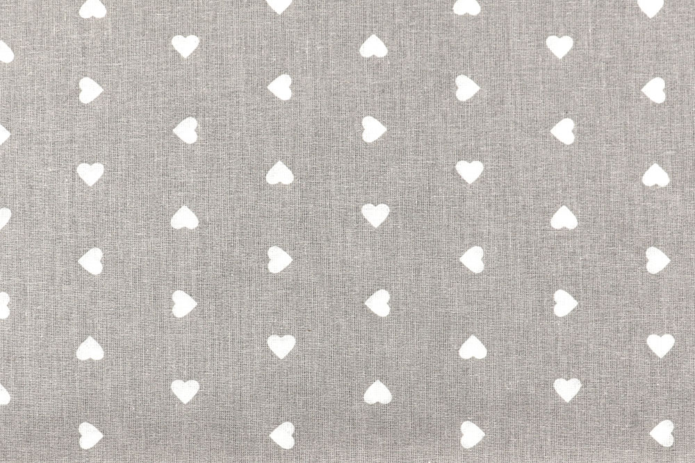 Baumwollstoff - Herzen - 295 cm - Hellgrau