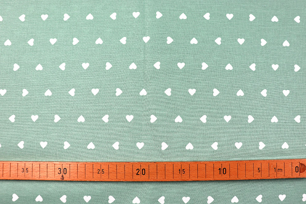 Bettwäsche-Stoff - Herzen - 295 cm - Mint