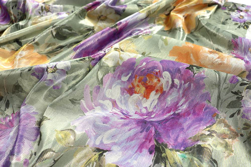 Luxus-Baumwolle glänzend - Blütentraum