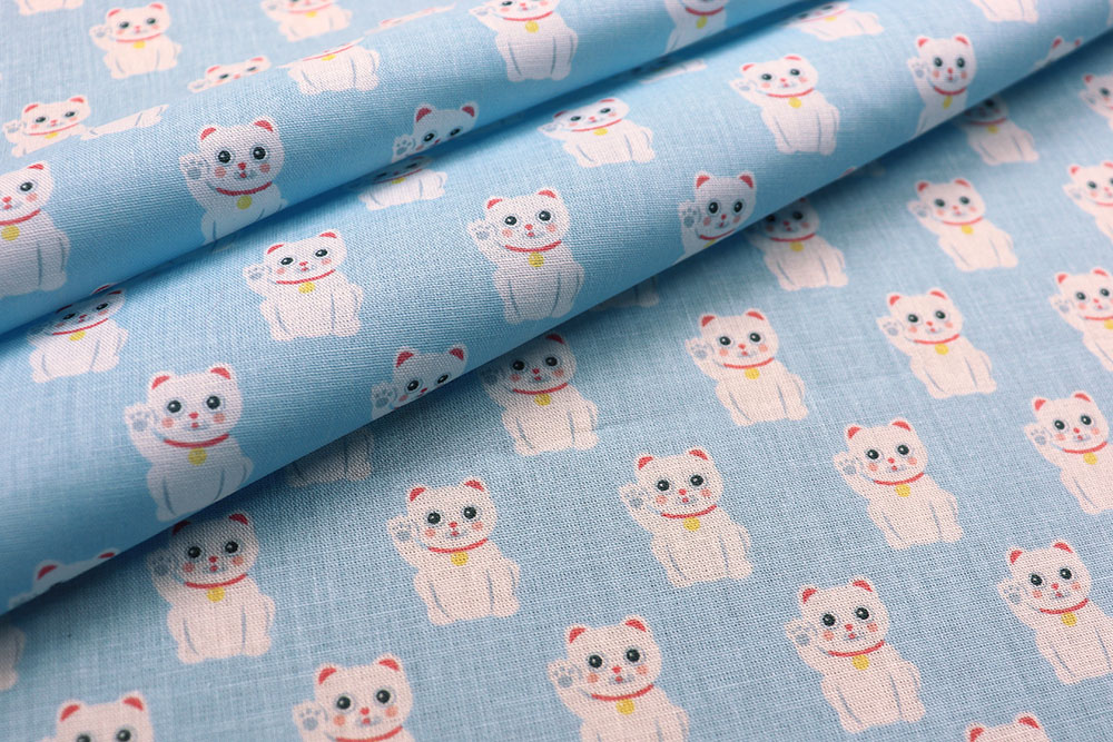 Baumwollstoff - Winke Winke Katze