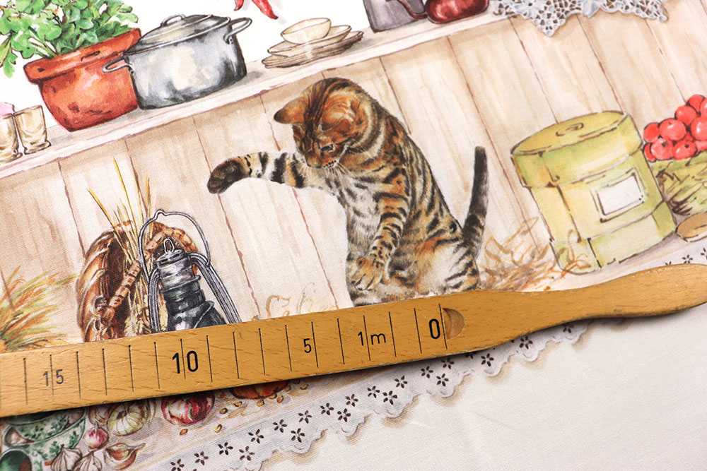 Baumwoll-Dekostoff Digital - Katzenleben