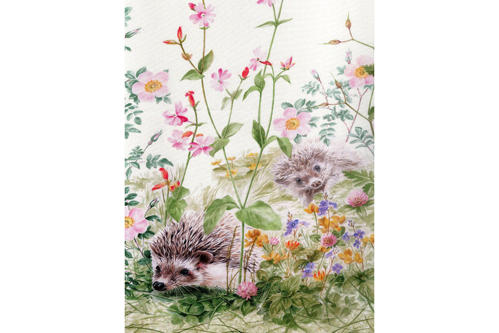 Baumwoll-Dekostoff Digital - Igelwiese