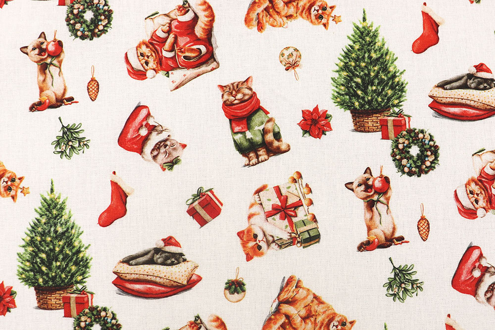 Baumwollstoff - Weihnachtspfoten