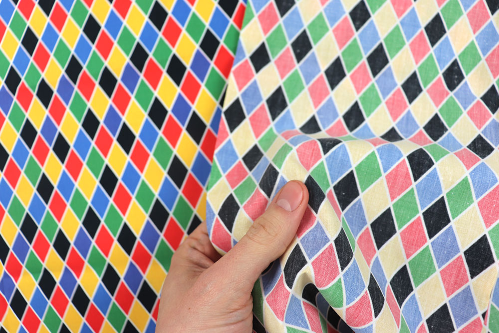 Baumwollstoff - Bunte Rauten