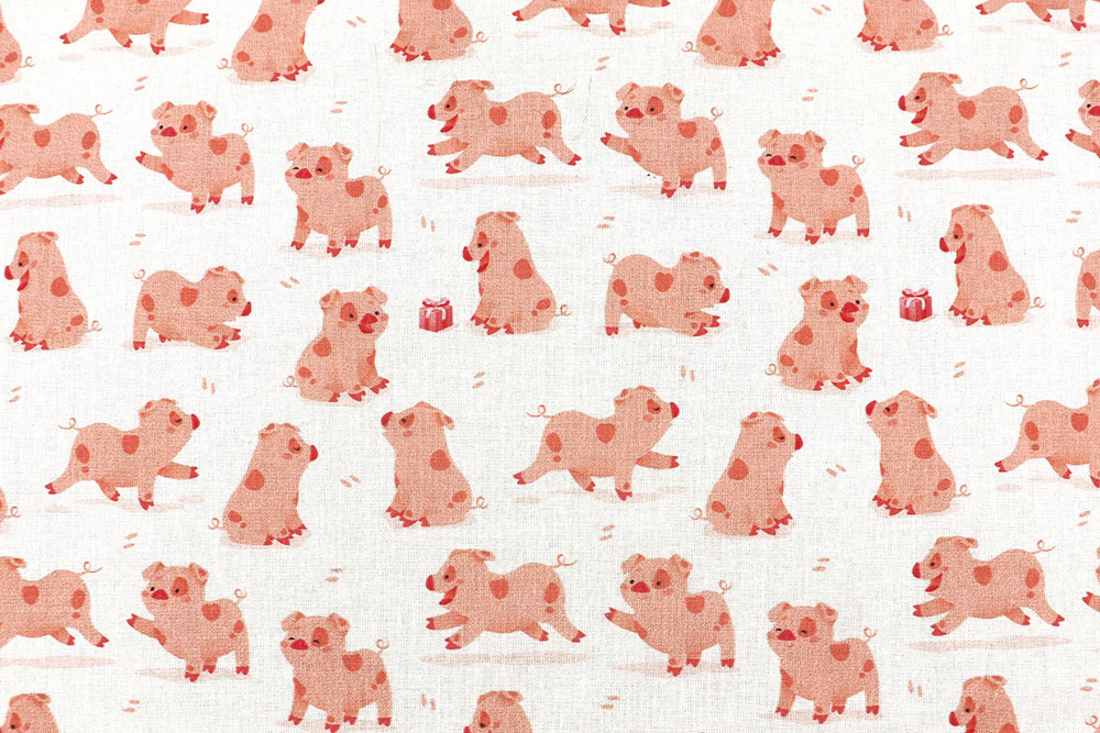 Baumwollstoff - Schweine