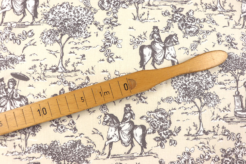 Baumwollstoff - Toile de Jouy - Reiterhof