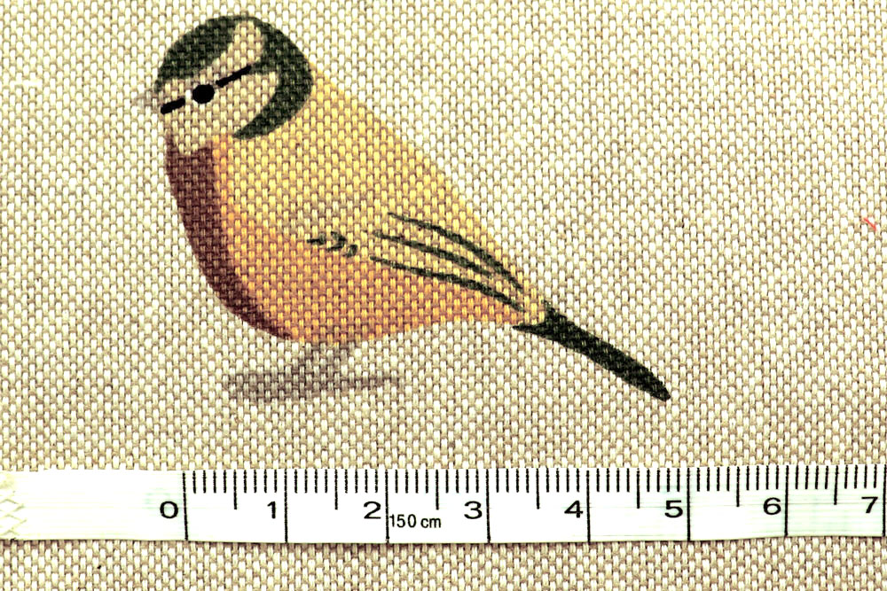 Dekostoff Leinen-Look - Gartenvögel