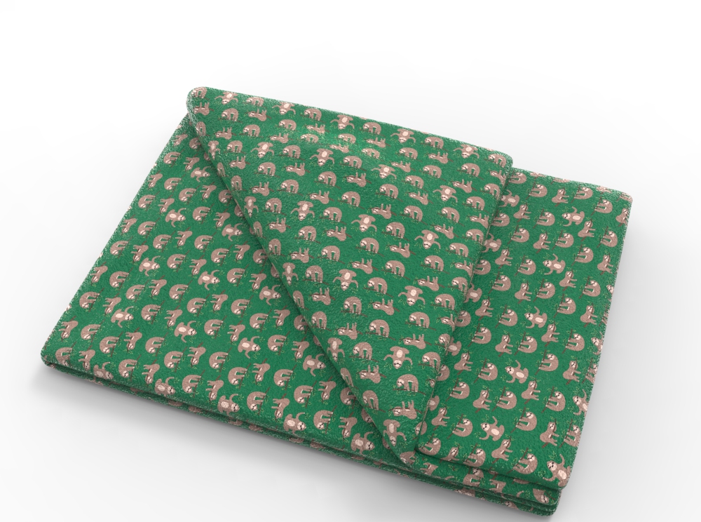 Fleece Stoff - Lazy-Faultier