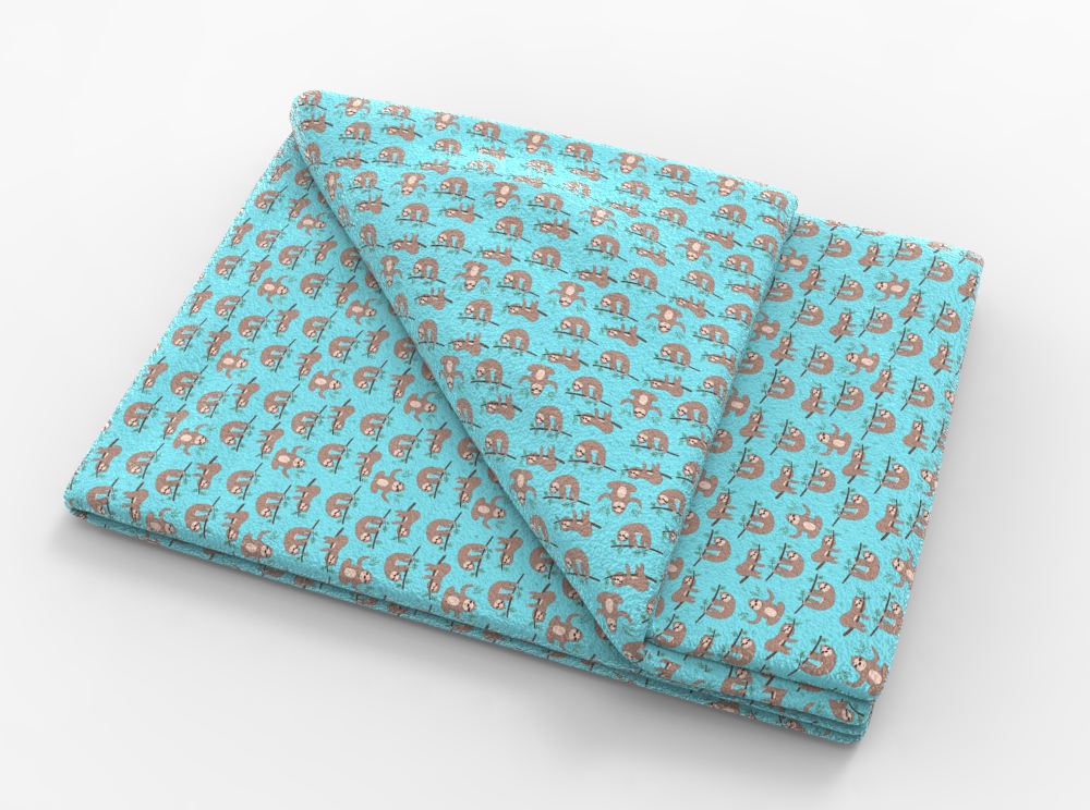 Fleece Stoff - Lazy-Faultier