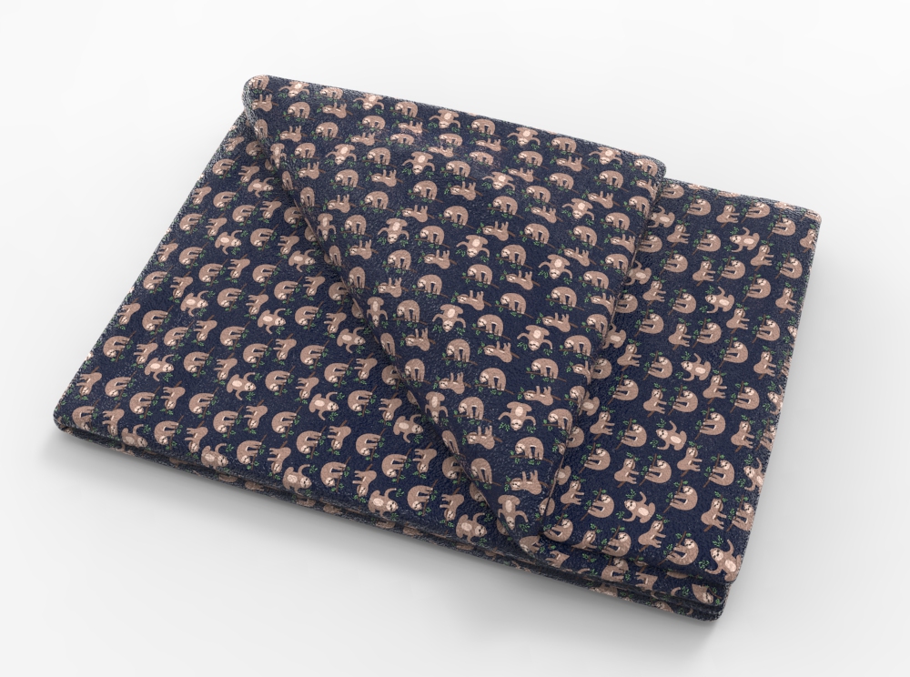 Fleece Stoff - Lazy-Faultier