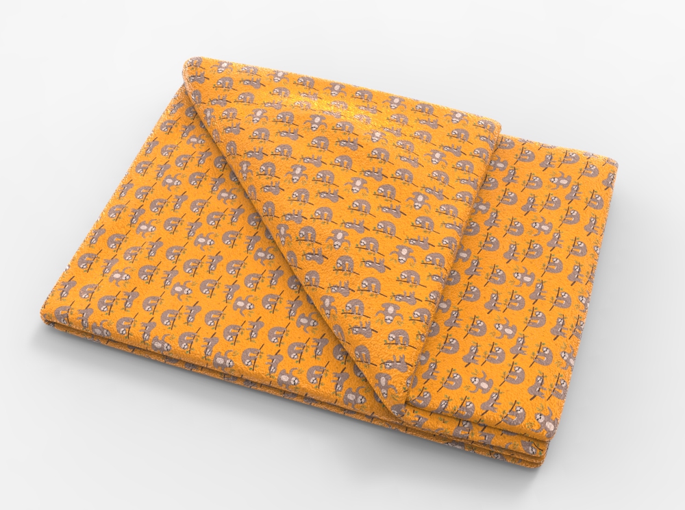 Fleece Stoff - Lazy-Faultier