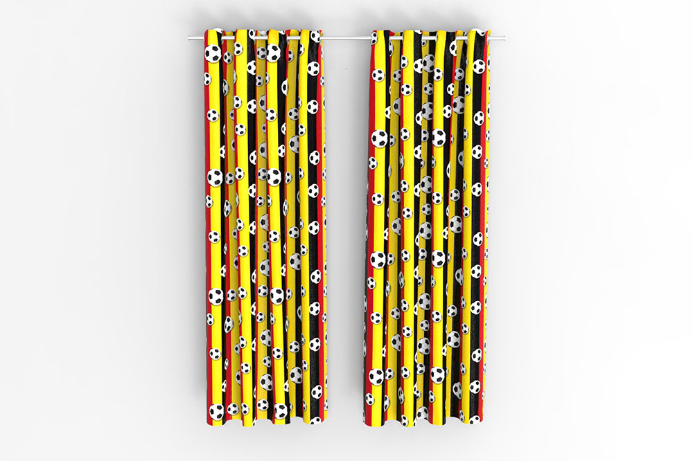 Dekostoff - Fußball - Schwarz/Rot/Gold