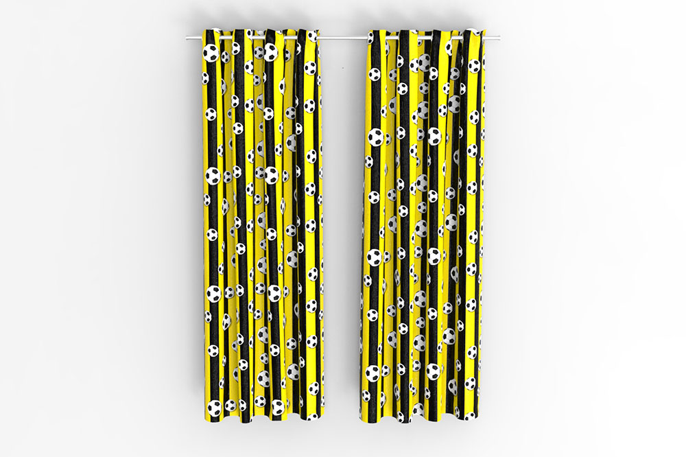 Dekostoff - Fußball - Schwarz/Gelb