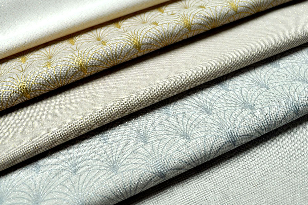 Dekostoff Gold-Glitzer - Beige