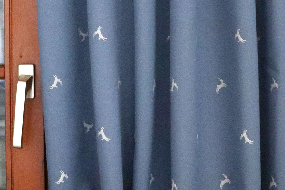 Dekostoff Jacquard beidseitig - Landhaus-Hirsche - Blau