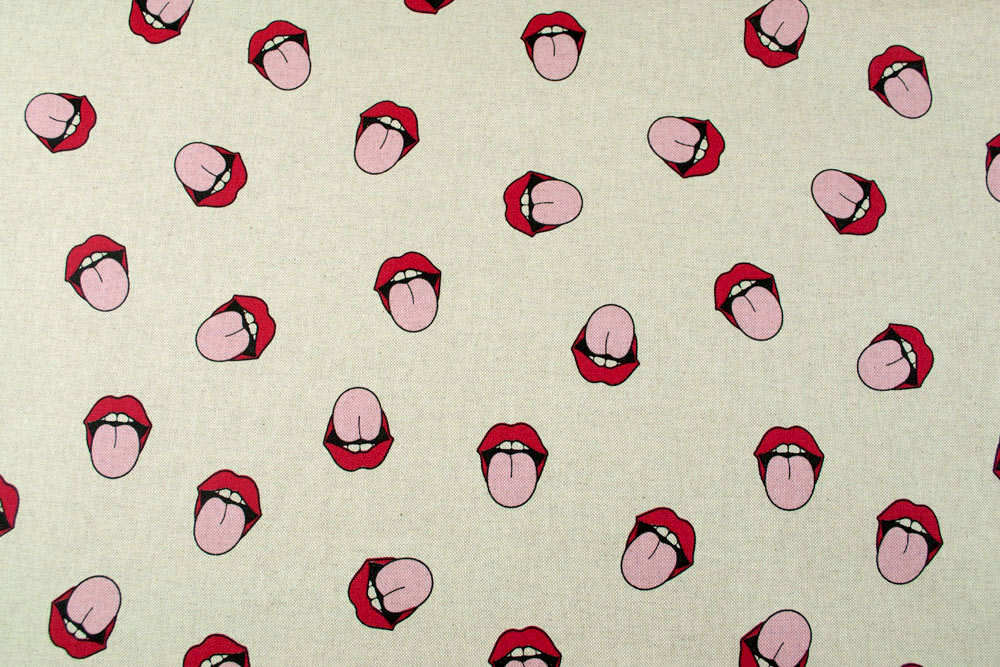 Freche Schnute - Dekostoff - Leinenoptik