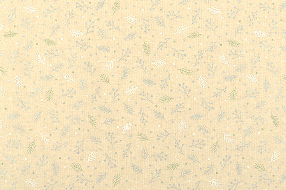 Dekostoff Leinenoptik - Glitzer-Zweige