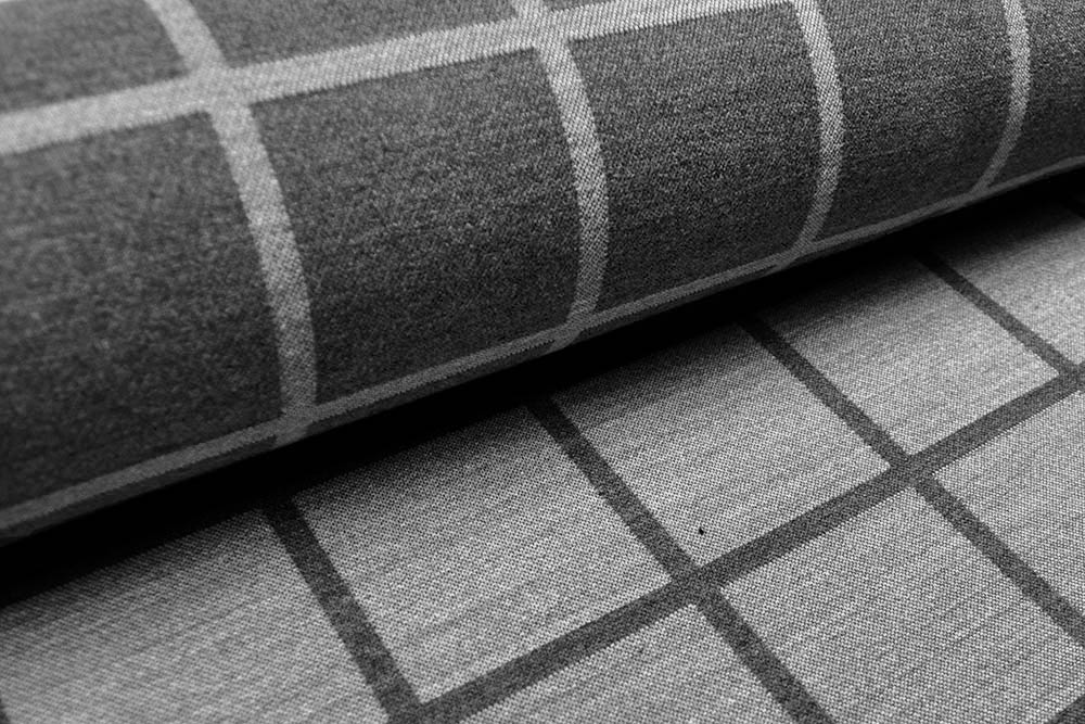 Wende-Jacquard - Retro-Karo - Grau/Hellgrau