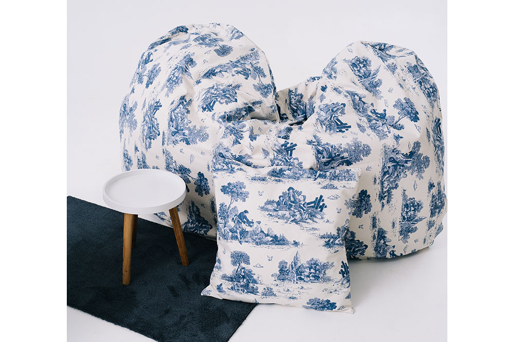 Dekostoff Toile de Jouy - Schafhirte - Blau