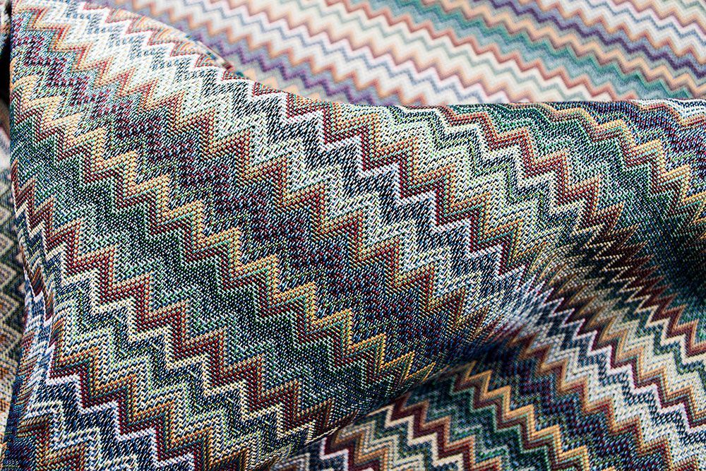 Dekostoff Gobelin - Zick-Zack-Streifen Bunt