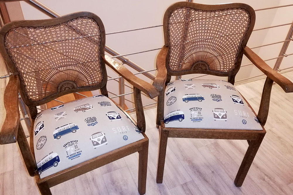 Dekostoff Leinen-Look - Retro-Bus