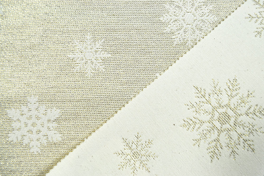 Jacquard - Glitzerflöckchen - Creme
