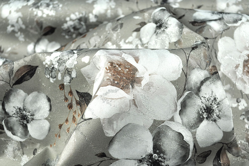 Dekostoff Glitter - Anemone - Taupe