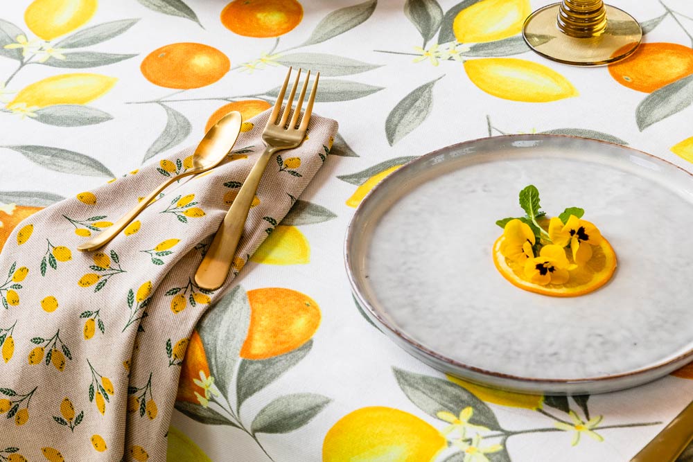 Dekostoff Leinenoptik - Citrone