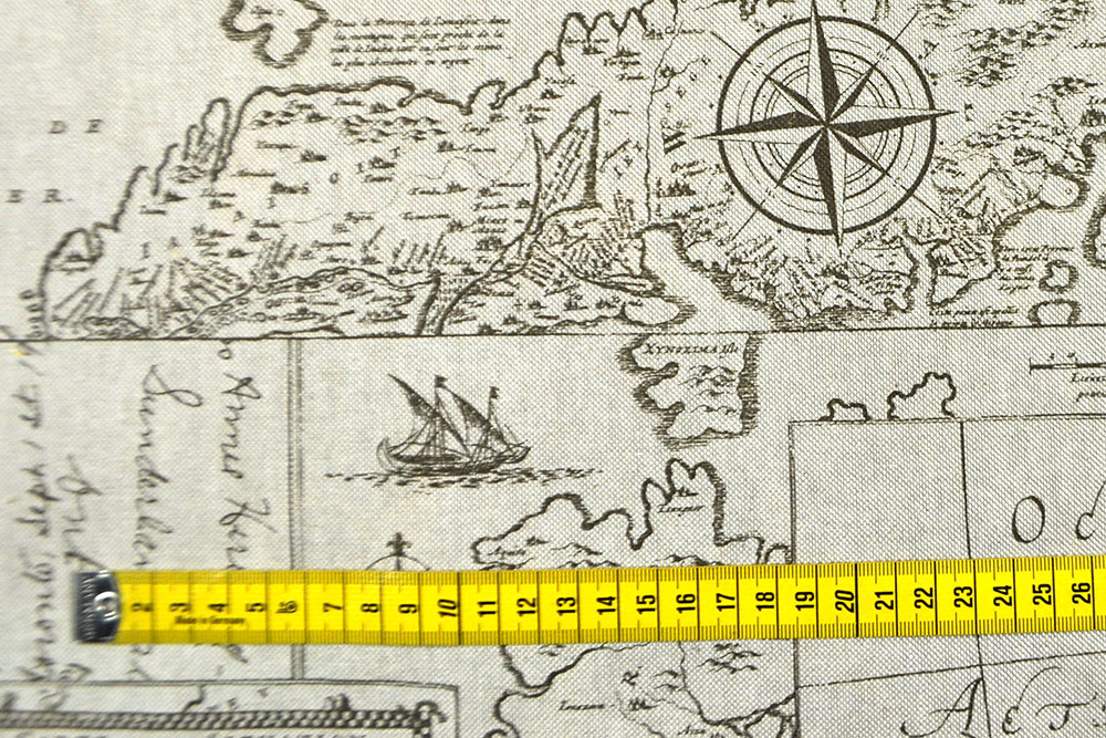 Dekostoff Leinenoptik - Vintage Map